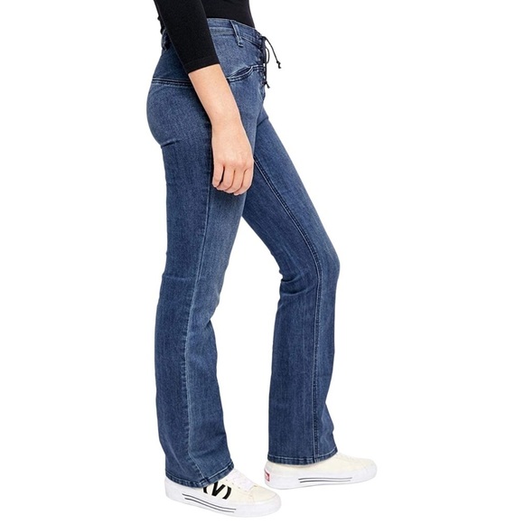 We The Free Eva Denim High Rise Lace Up Bootcut Womens Jeans Size 25 - Picture 3 of 10